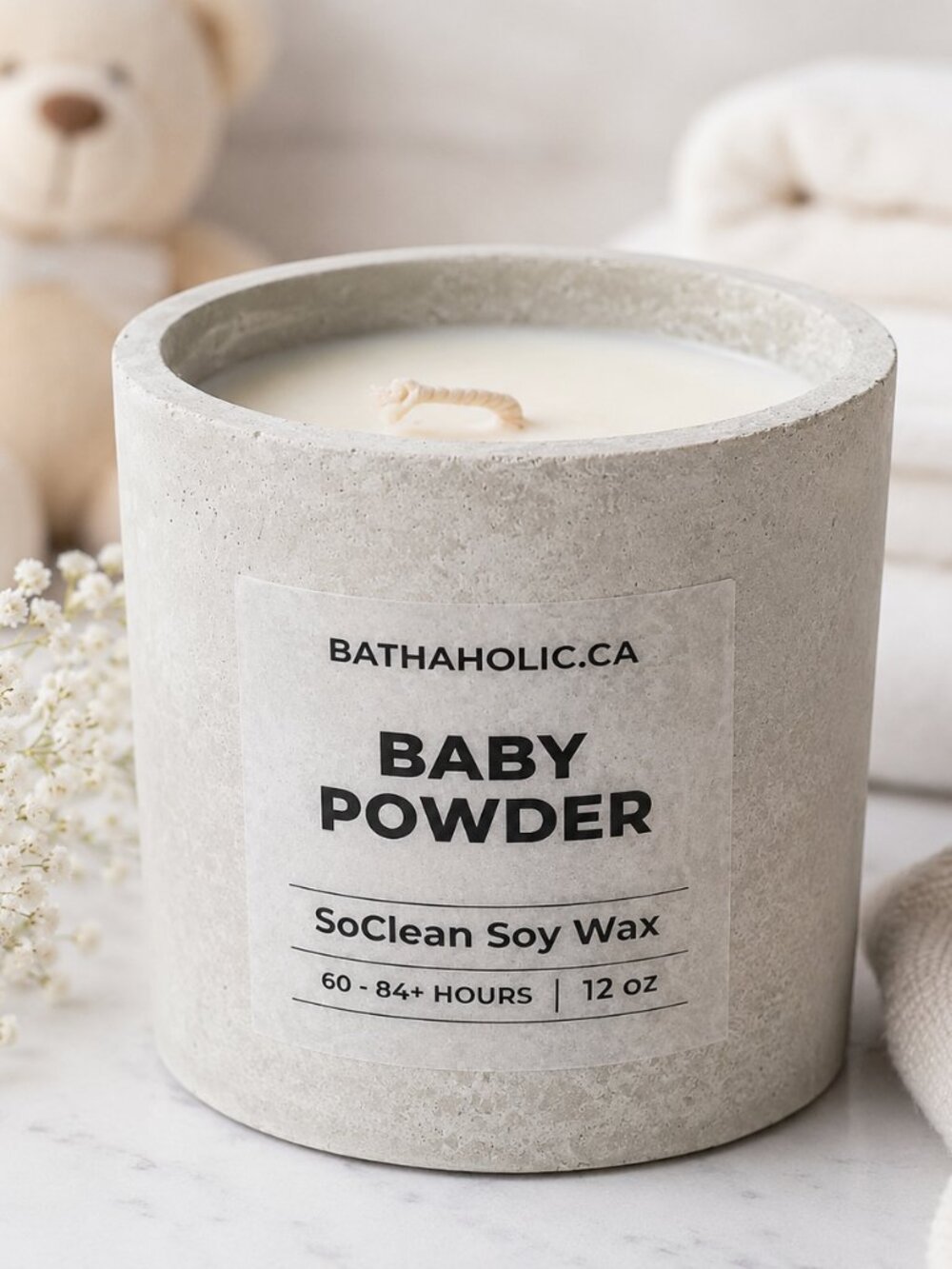 Baby Powder  | Soy Wax Scented Candle | Contemporary Modern Design